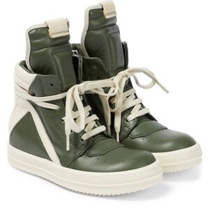 Rick Owens Kids Green Geobaskets Sneakers